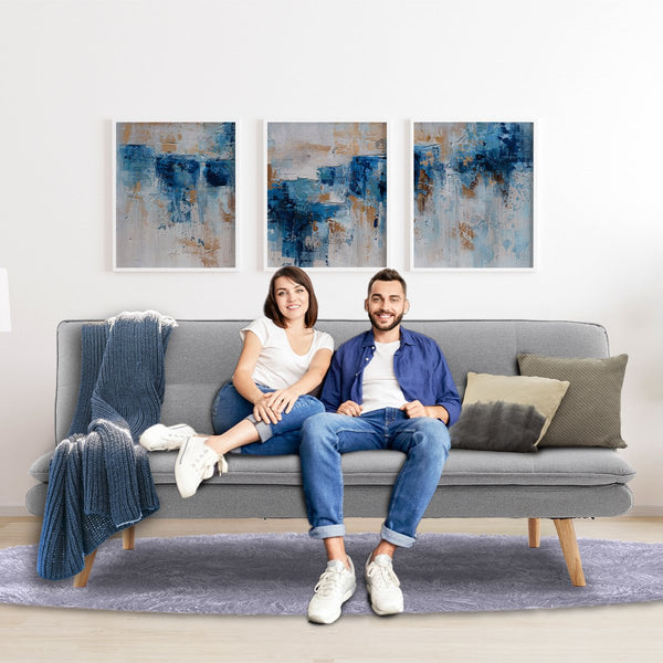 Sarantino 3 Seater Linen Couch Sofa Bed Lounge Futon - Light Grey Sarantino