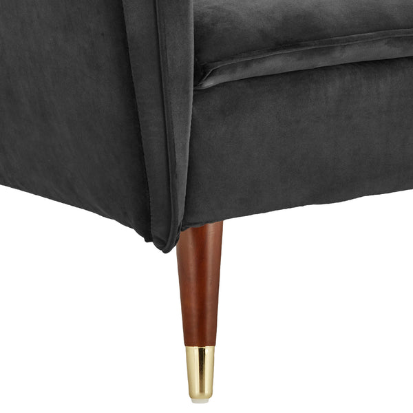 Sarantino Faux Velvet Tufted Sofa Bed Couch Futon - Black Sarantino