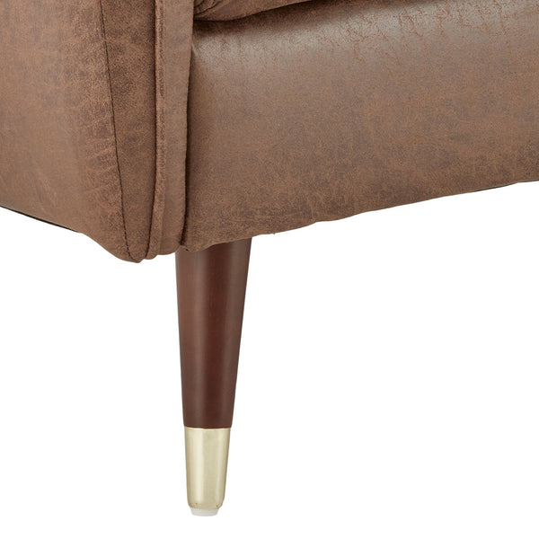 Sarantino Faux Velvet Tufted Sofa Bed Couch Futon - Brown Sarantino