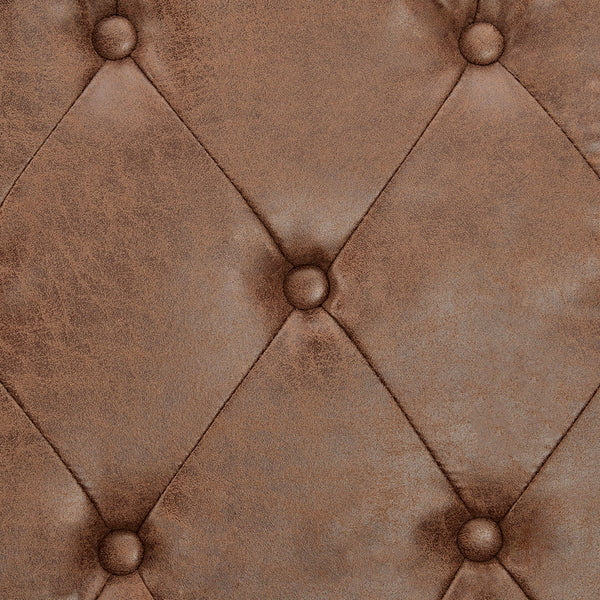 Sarantino Faux Velvet Tufted Sofa Bed Couch Futon - Brown Sarantino