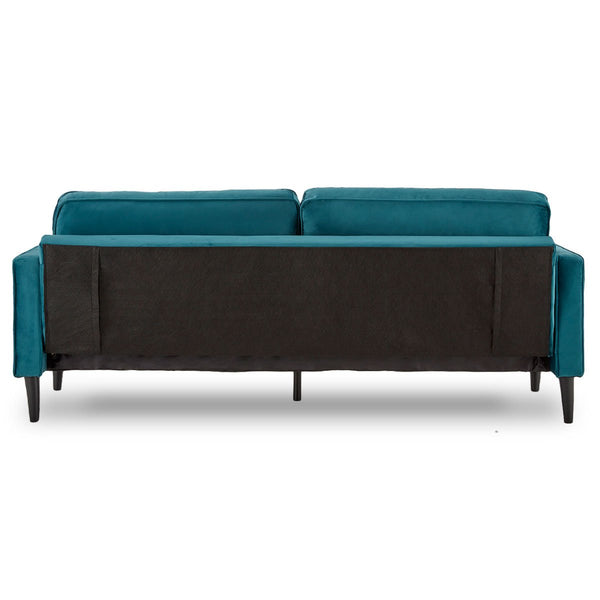 Sarantino Faux Velvet Sofa Bed Couch Furniture Lounge Suite Seat Blue Sarantino
