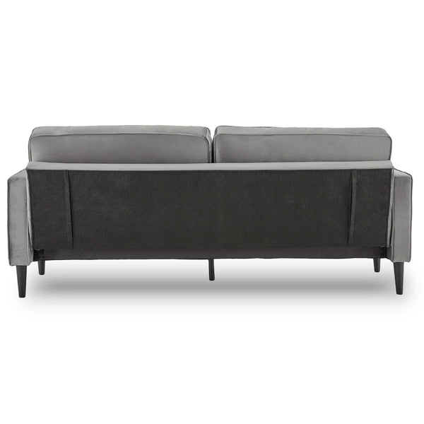 Sarantino Faux Velvet Sofa Bed Couch Furniture Lounge Suite Seat Grey Sarantino