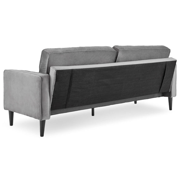 Sarantino Faux Velvet Sofa Bed Couch Furniture Lounge Suite Seat Grey Sarantino