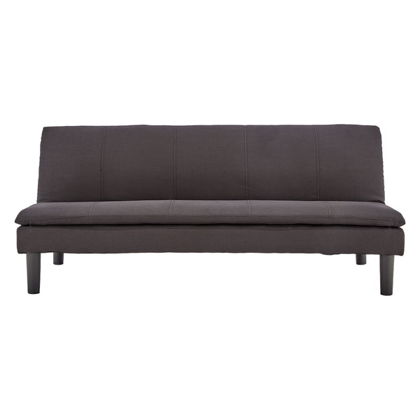 Sarantino 3 Seater Modular Faux Linen Fabric Sofa Bed Couch - Black Sarantino