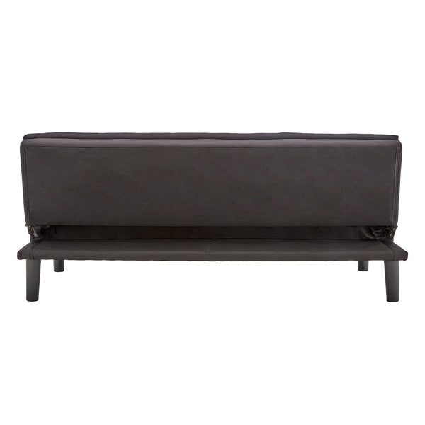 Sarantino 3 Seater Modular Faux Linen Fabric Sofa Bed Couch - Black Sarantino