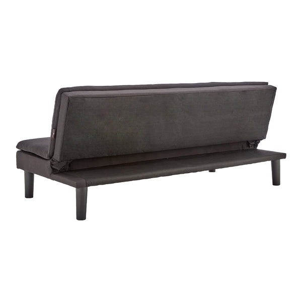 Sarantino 3 Seater Modular Faux Linen Fabric Sofa Bed Couch - Black Sarantino
