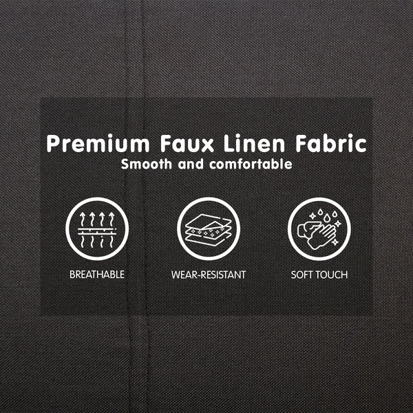 Sarantino 3 Seater Modular Faux Linen Fabric Sofa Bed Couch - Black Sarantino