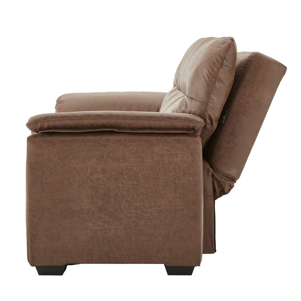 Sarantino Distressed Fabric Sofa Bed Couch Lounge - Brown Sarantino