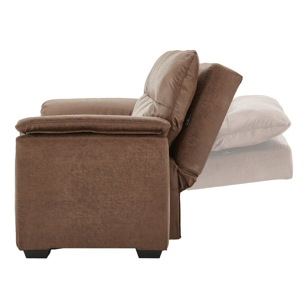 Sarantino Distressed Fabric Sofa Bed Couch Lounge - Brown Sarantino