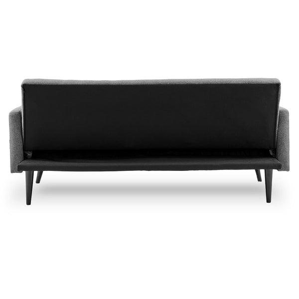 Sarantino Tufted Faux Linen 3-Seater Sofa Bed with Armrests - Light Grey Sarantino