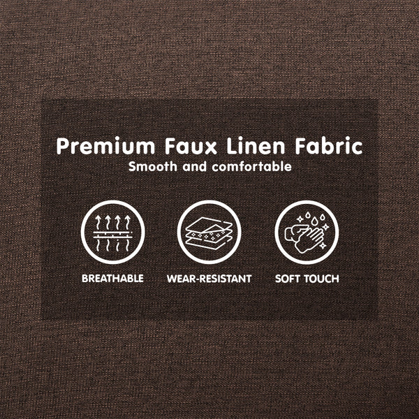 Sarantino 3-Seater Fabric Sofa Bed Futon - Brown Sarantino