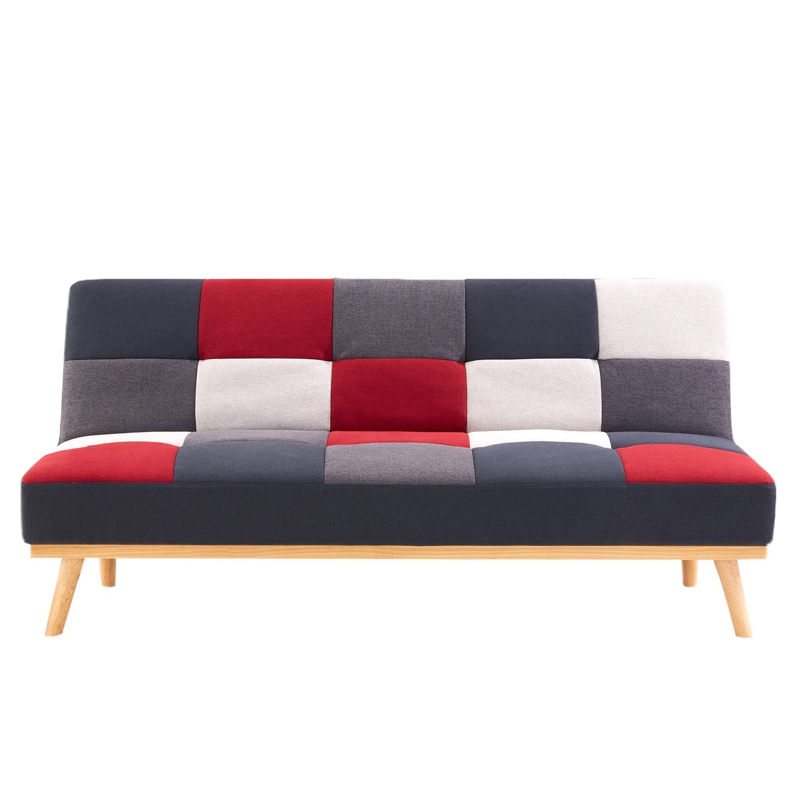 Sarantino 3 Seater Modular Linen Fabric Wood Sofa Bed Couch - Multi-colour Sarantino