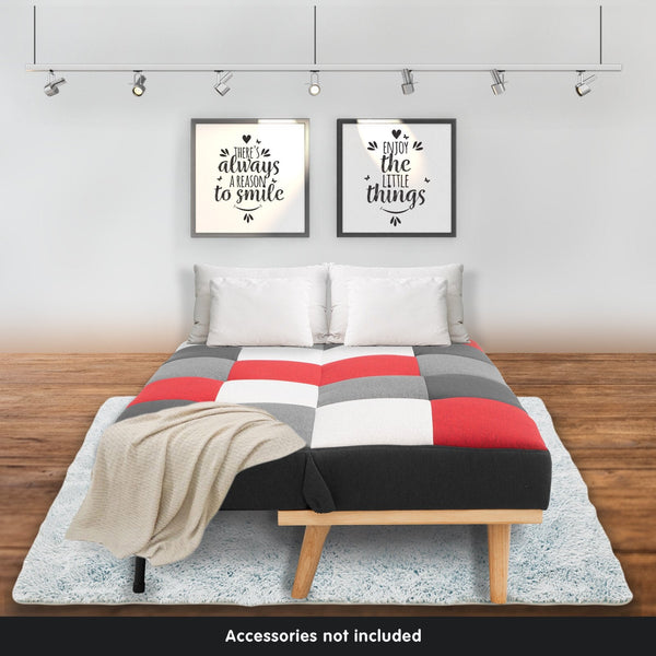 Sarantino 3 Seater Modular Linen Fabric Wood Sofa Bed Couch - Multi-colour Sarantino