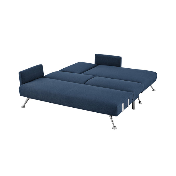 Sarantino Mia 3-Seater Sofa Bed with Chaise & 3 Pillows - Blue Sarantino
