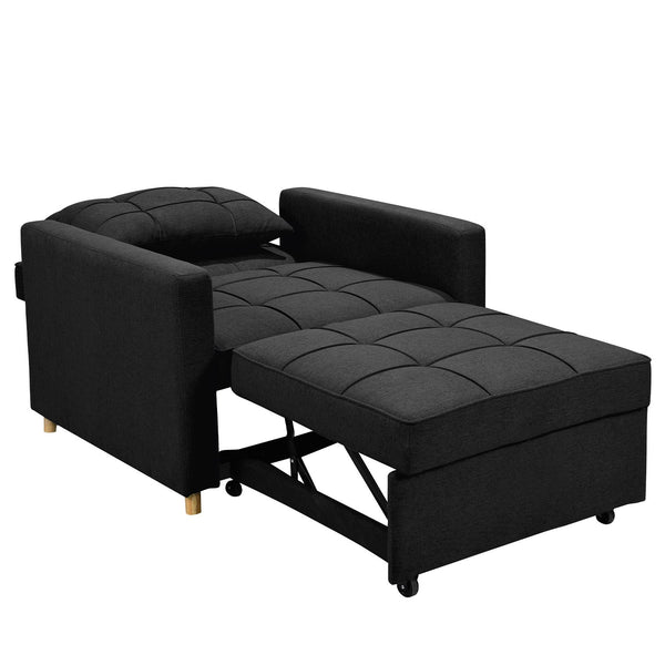 Sarantino Suri 3-in-1 Convertible Lounge Chair Bed - Black Sarantino