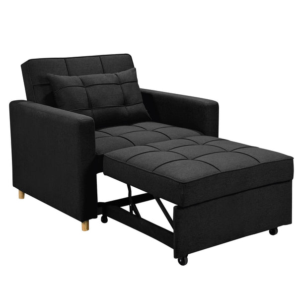 Sarantino Suri 3-in-1 Convertible Lounge Chair Bed - Black Sarantino