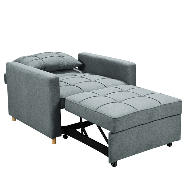 Sarantino Suri 3-in-1 Convertible Sofa Chair Bed -  Airforce Blue Sarantino