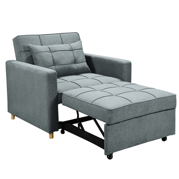 Sarantino Suri 3-in-1 Convertible Sofa Chair Bed -  Airforce Blue Sarantino