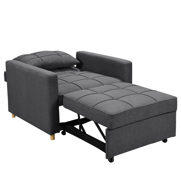 Sarantino Suri 3-in-1 Convertible Lounge Chair Bed - Dark Grey Sarantino