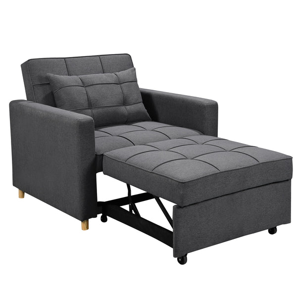 Sarantino Suri 3-in-1 Convertible Lounge Chair Bed - Dark Grey Sarantino