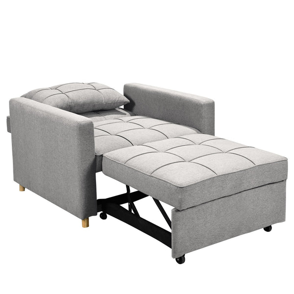 Sarantino Suri 3-in-1 Convertible Sofa Chair Bed Lounger - Light Grey Sarantino