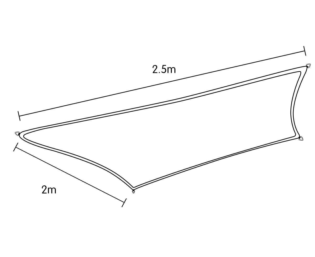 Wallaroo Rectangular Shade Sail 2 x 2.5m Wallaroo