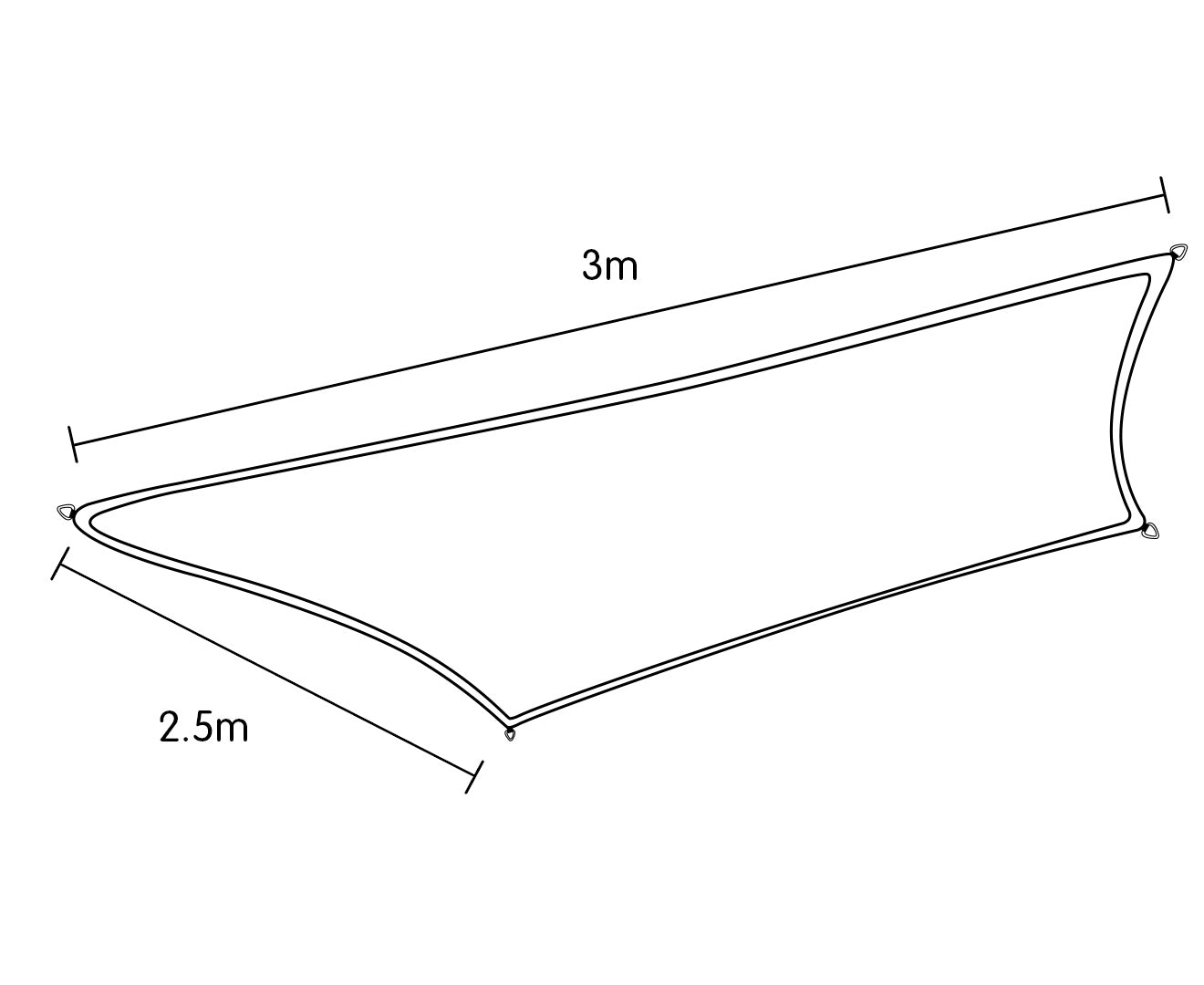 Wallaroo Rectangular Shade Sail 3 x 2.5m - Sand Wallaroo