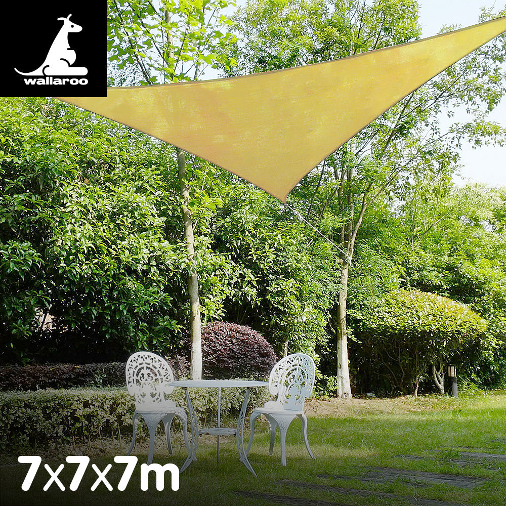 Wallaroo Triangle Shade Sail 7x7x7 - Sand Wallaroo