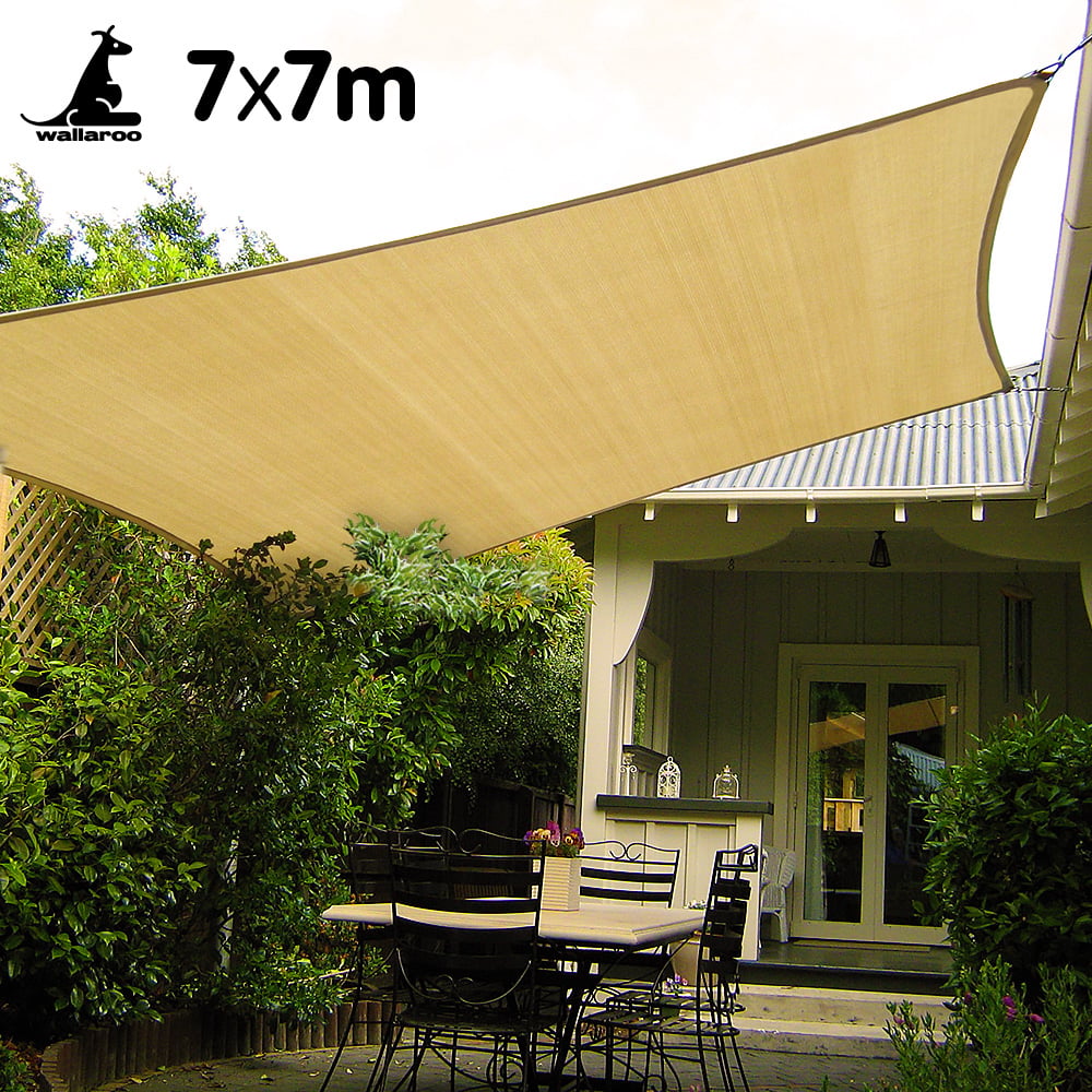 Wallaroo Rectangular Shade Sail 7m x 7m - Sand Wallaroo