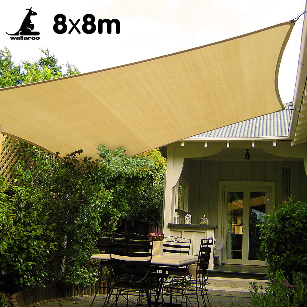 Wallaroo Rectangular Shade Sail 8m x 8m - Sand Wallaroo