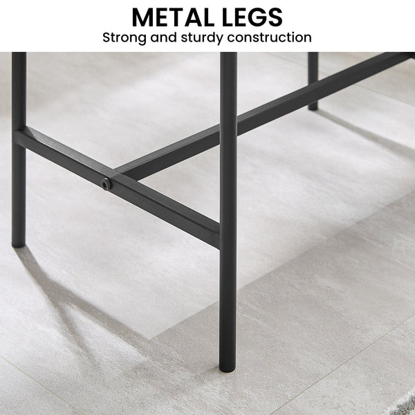 Sarantino Arden Fluted 2-drawer Bedside Table Night Stand - Black Sarantino