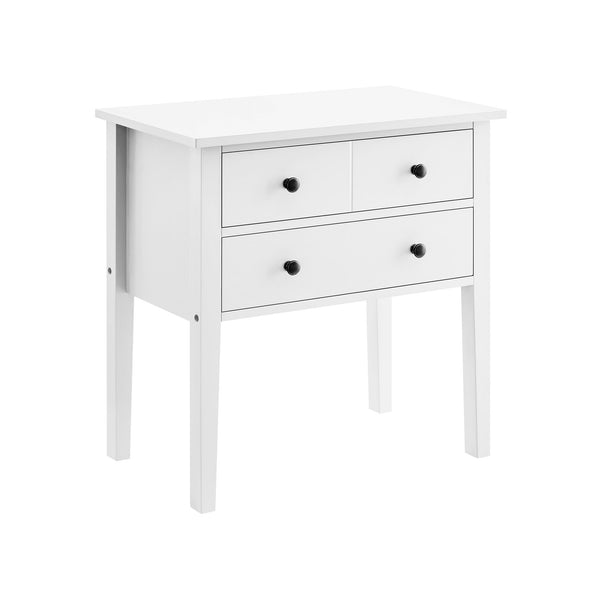 Sarantino Sven Bedside Table Night Stand - White Sarantino