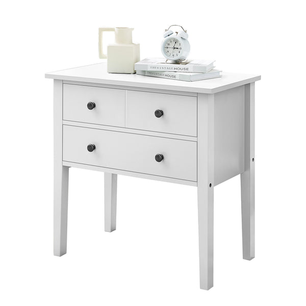 Sarantino Sven Bedside Table Night Stand - White Sarantino