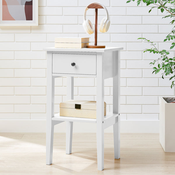 Sarantino Rue Bedside Table - White Sarantino