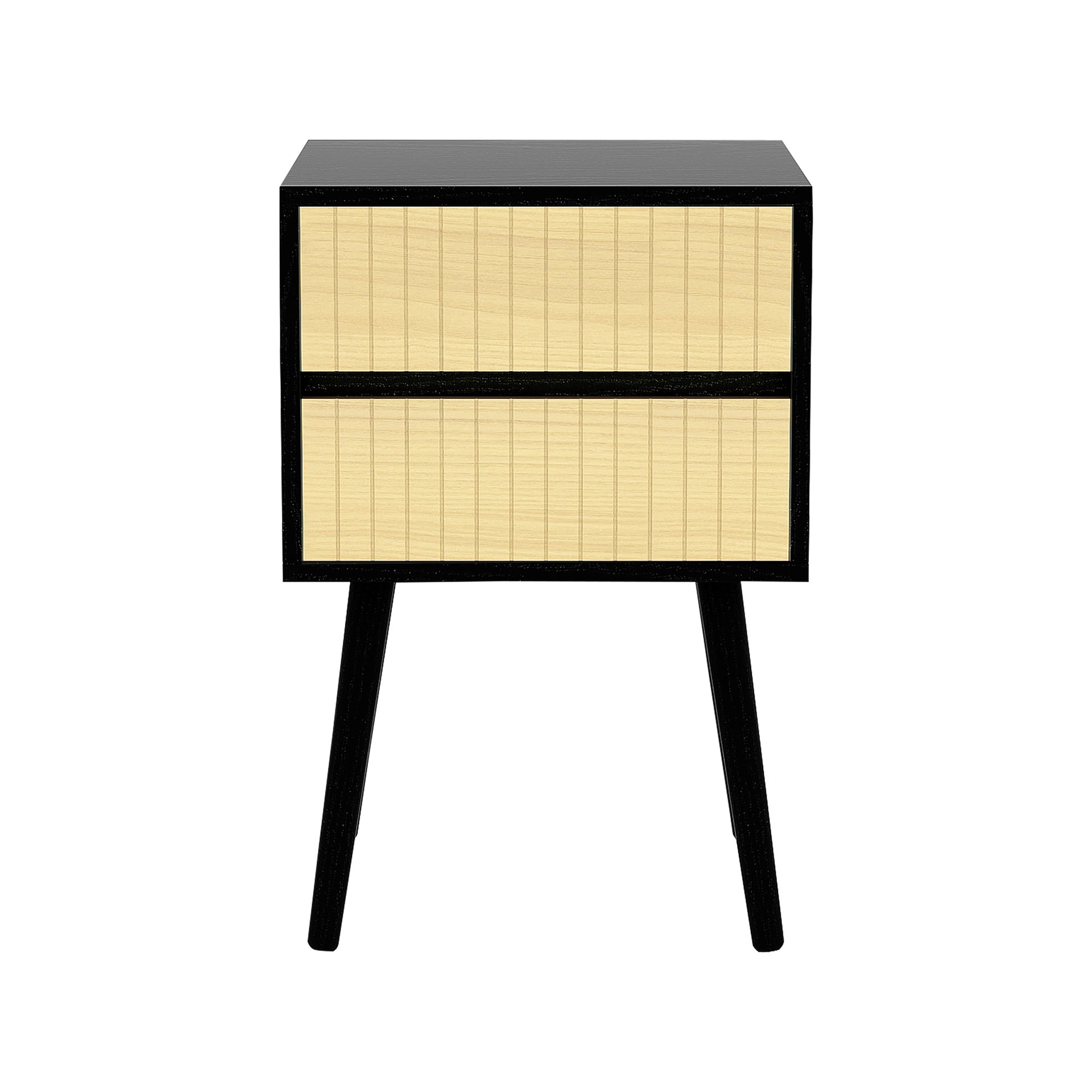 Sarantino Ivan Bedside Table Night Stand - Black/natural Sarantino