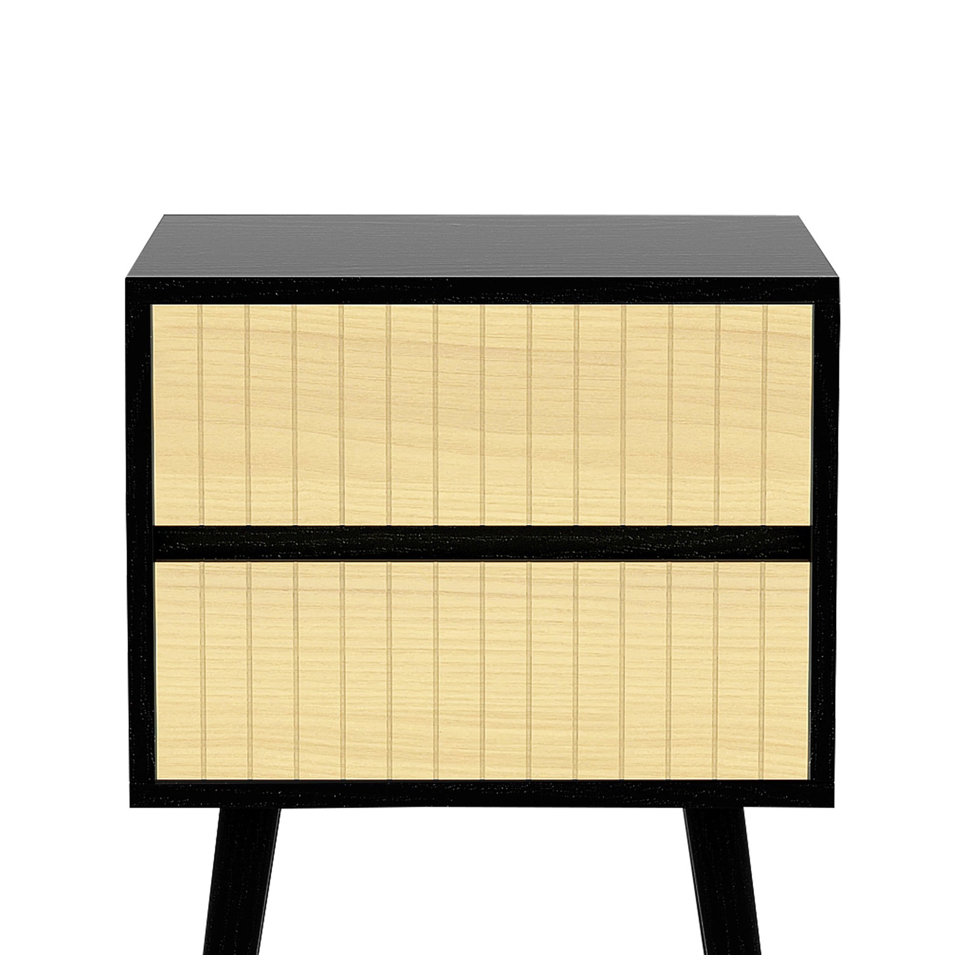 Sarantino Ivan Bedside Table Night Stand - Black/natural Sarantino