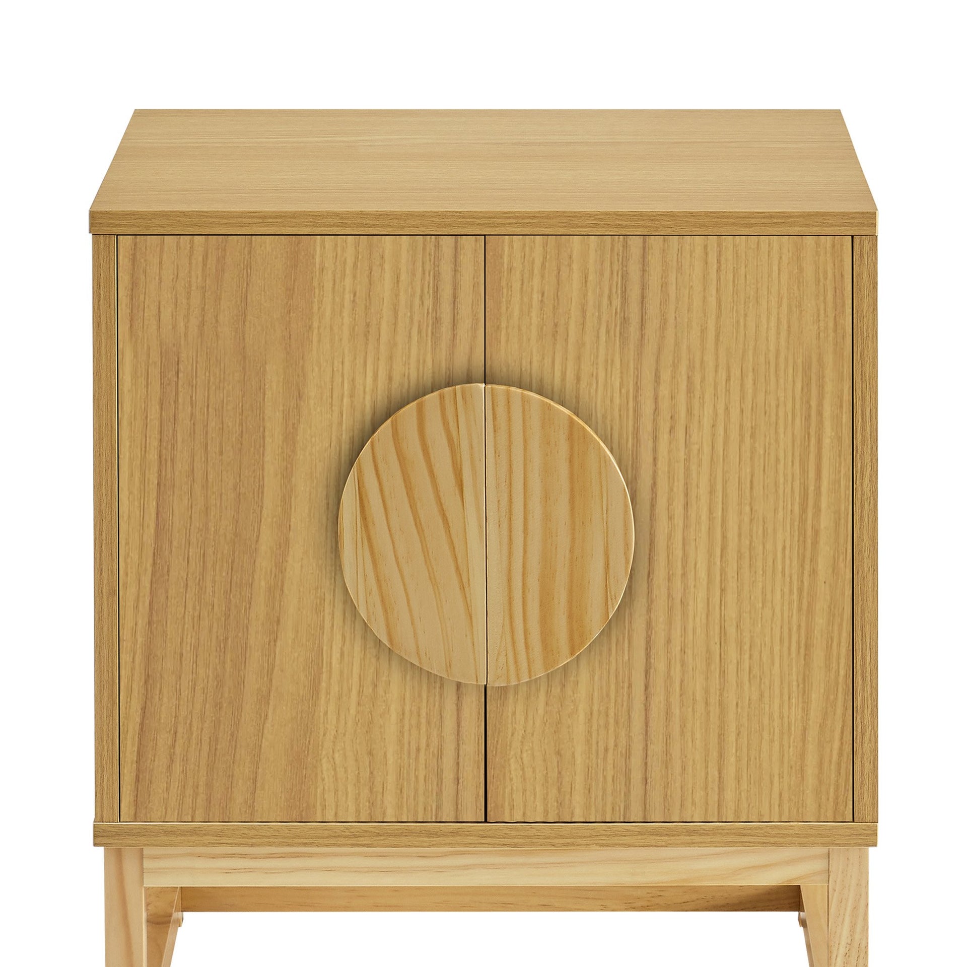Sarantino Luca Bedside Table Split Door Night Stand - Natural Sarantino