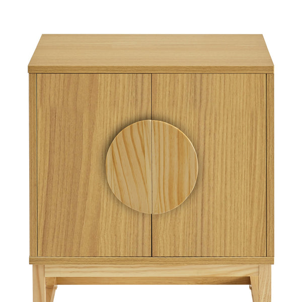 Sarantino Luca Bedside Table Split Door Night Stand - Natural Sarantino