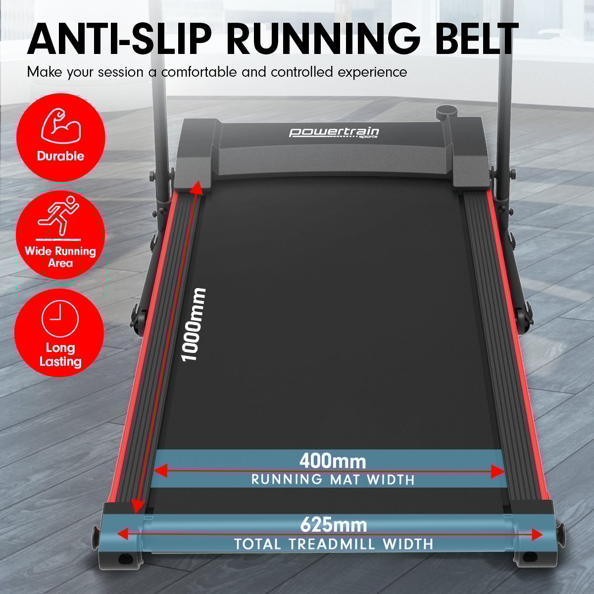 Powertrain K100 Electric Treadmill Foldable Home Gym Cardio Powertrain