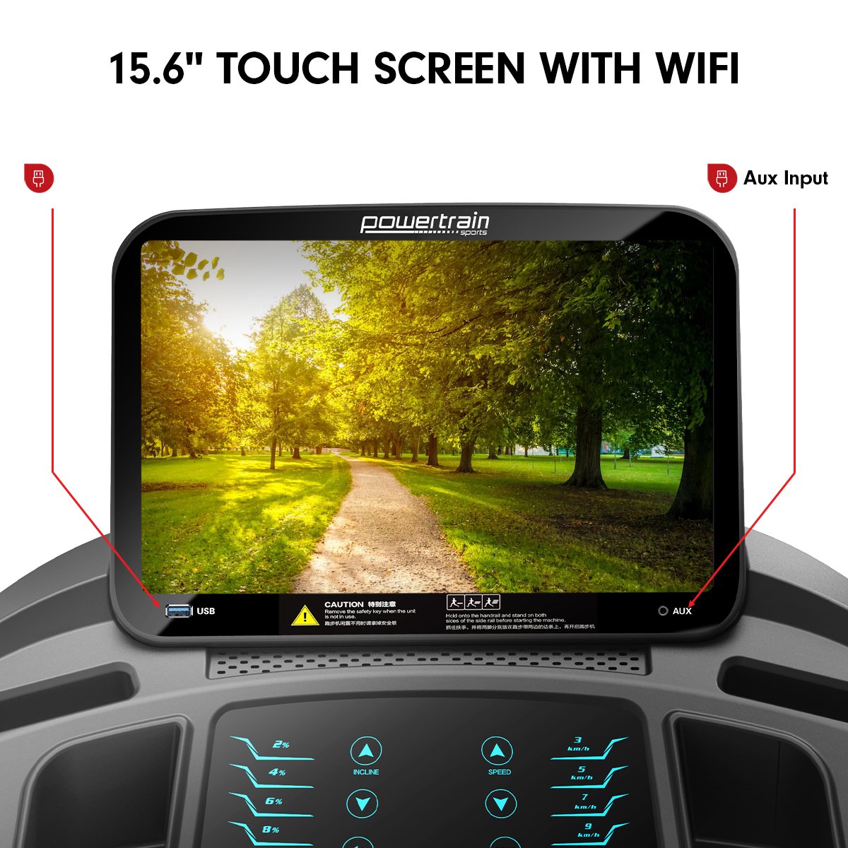 Powertrain V1100 Treadmill with Wifi Touch Screen & Incline Powertrain