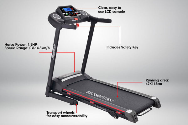 Powertrain V30 Foldable Treadmill Manual Incline Home Gym Cardio Powertrain