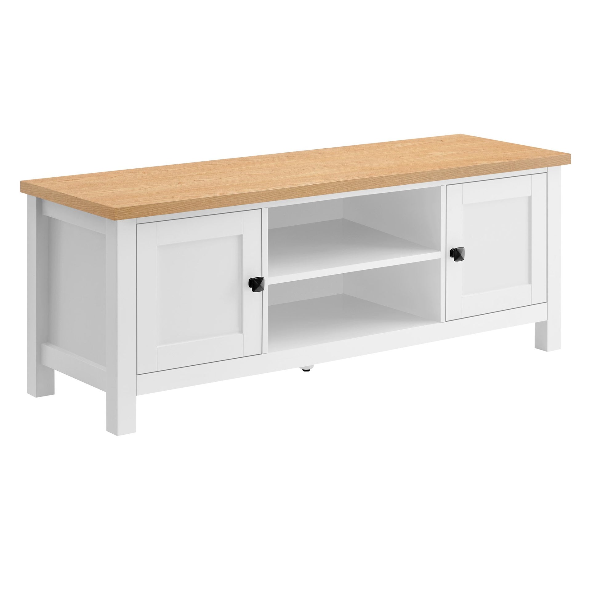 Sarantino Gio Tv Stand - White/natural Sarantino