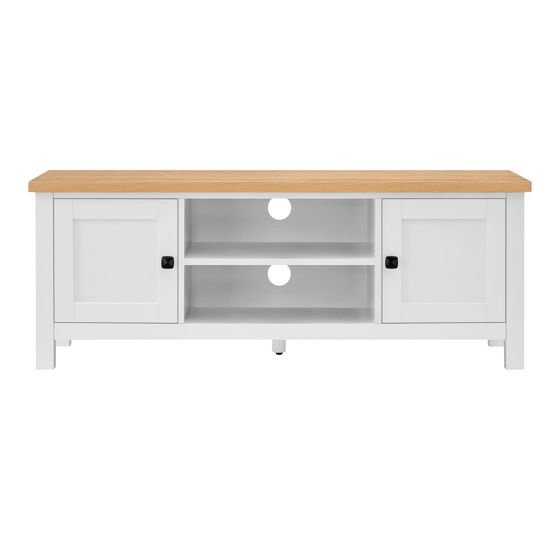 Sarantino Gio Tv Stand - White/natural Sarantino