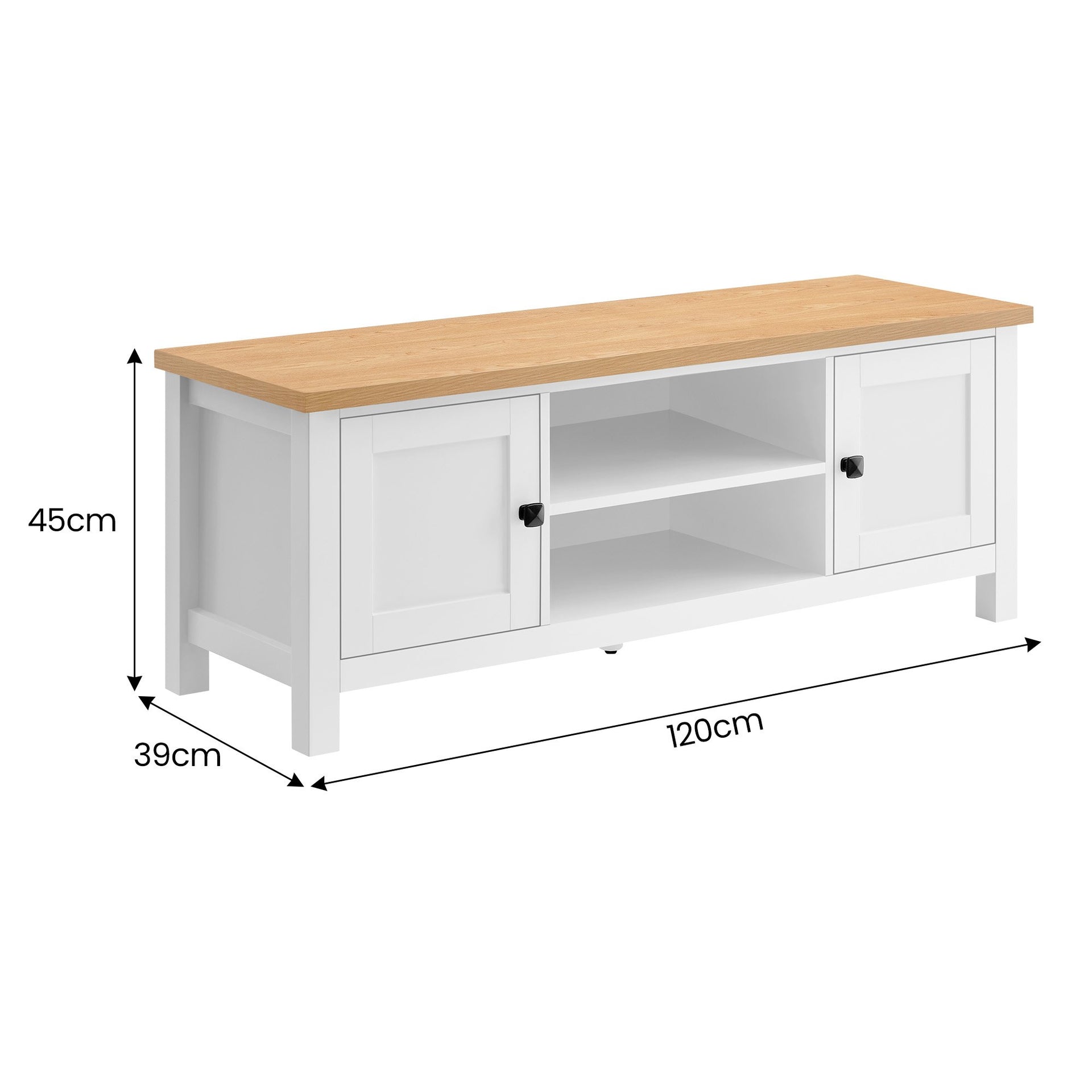 Sarantino Gio Tv Stand - White/natural Sarantino