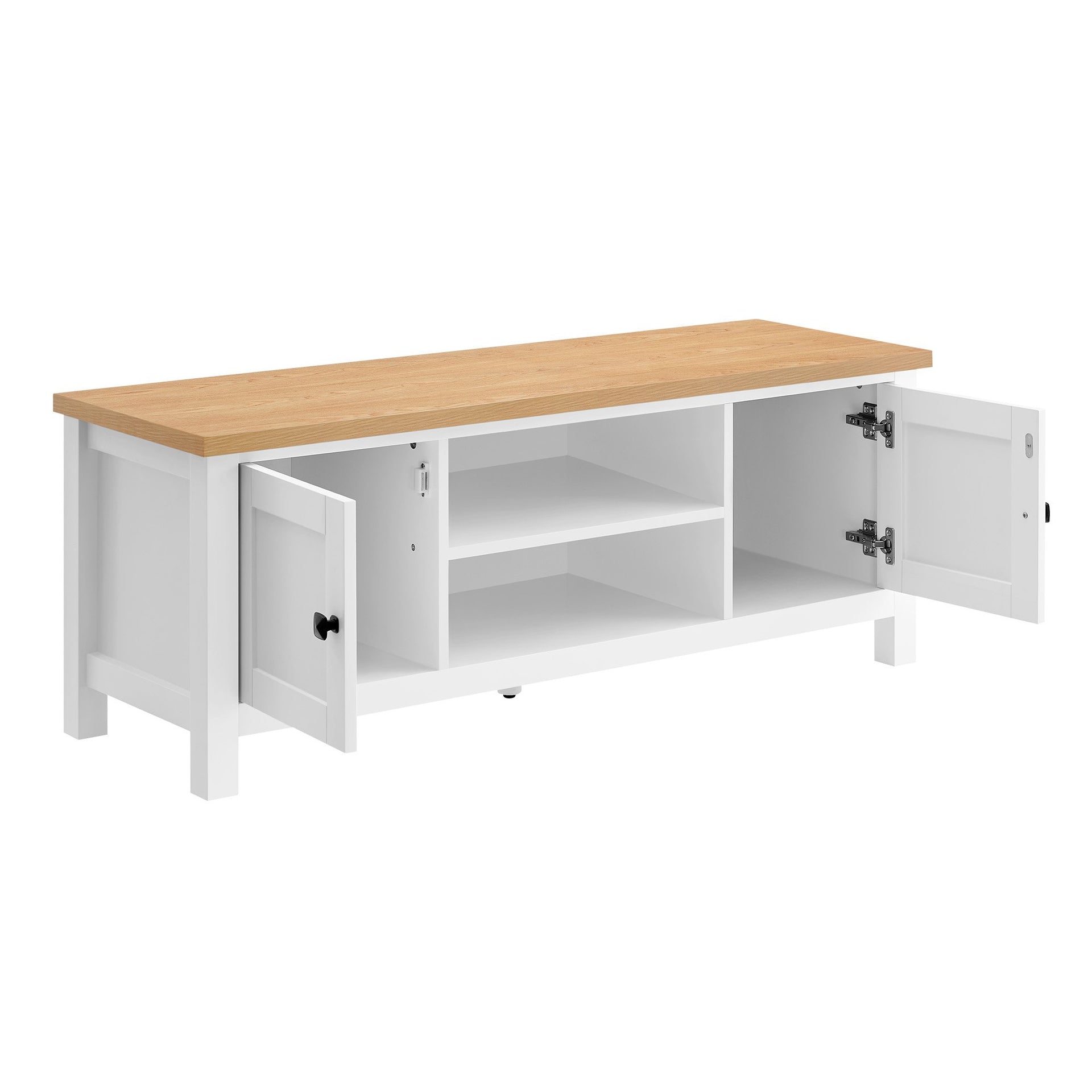 Sarantino Gio Tv Stand - White/natural Sarantino