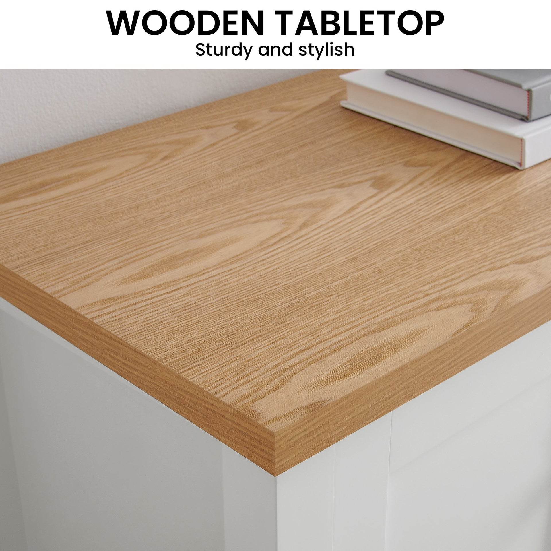 Sarantino Gio Tv Stand - White/natural Sarantino