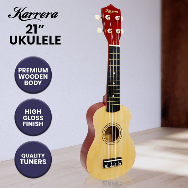 Karrera 21in Ukulele - Natural Karrera
