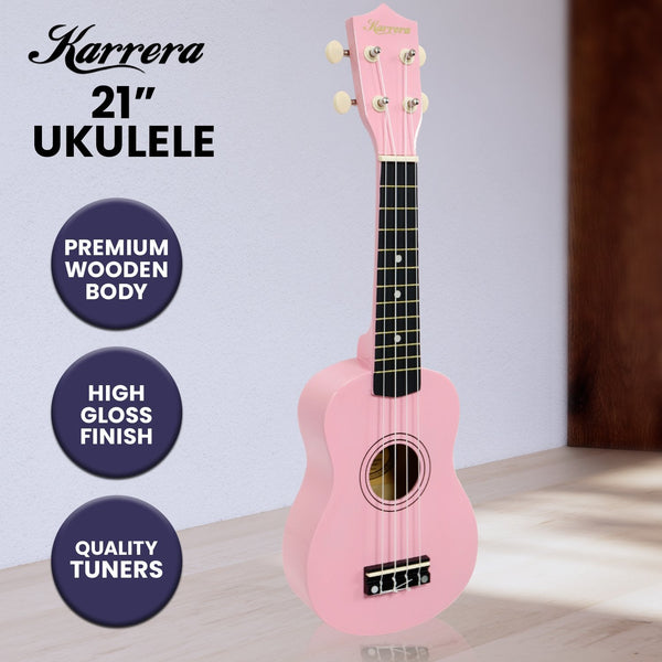 Karrera 21in Ukulele - Pink Karrera