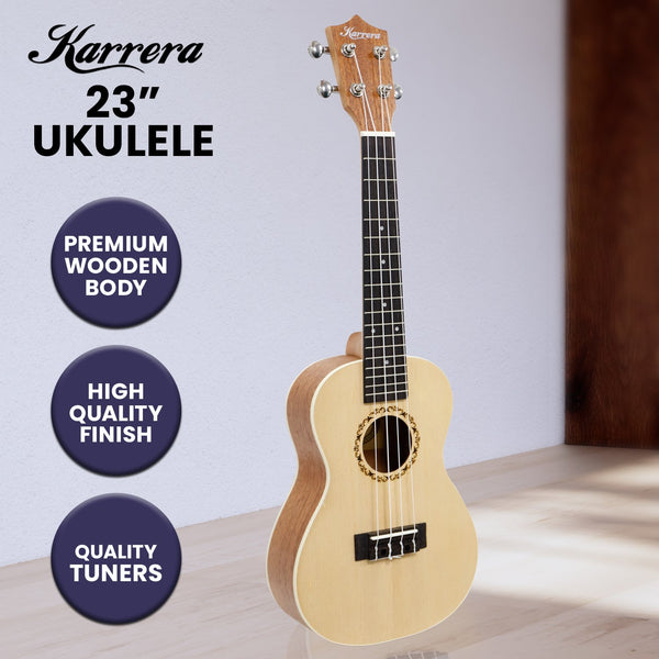 Karrera 23in Ukulele - Natural Karrera