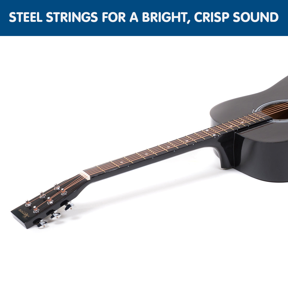 Karrera 41in Acoustic Wooden Guitar with Bag - Black Karrera